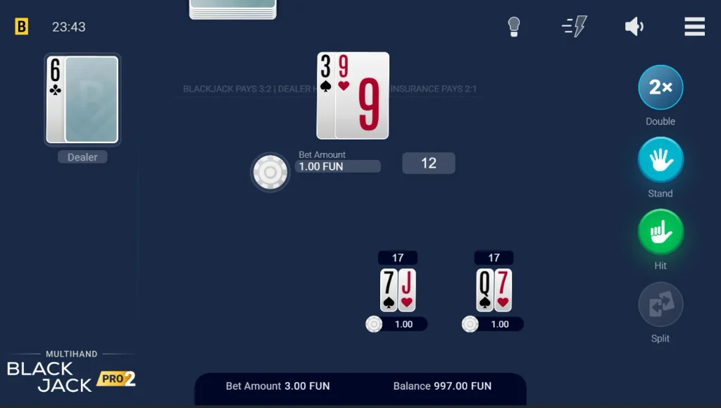 Multihand Blackjack Pro 2 at Golden Roo