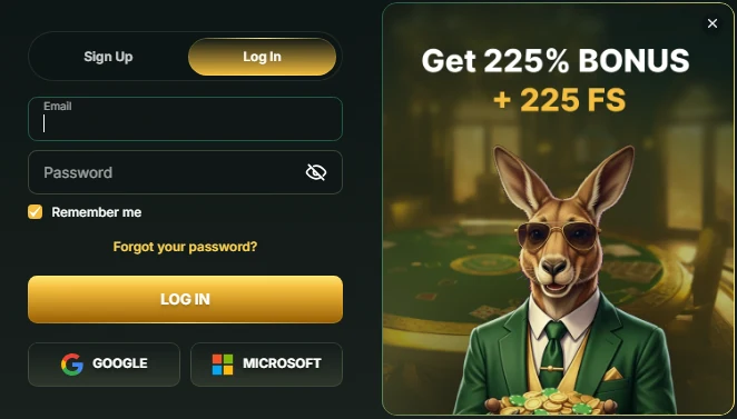 GoldenRoo Login Process with Bonus